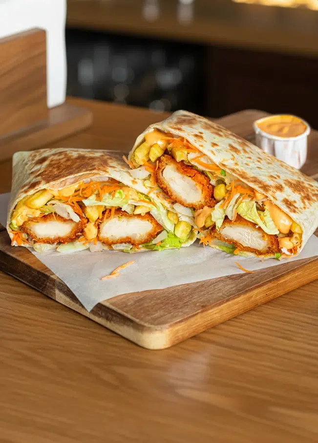 tacos poulet pane et cheddar
